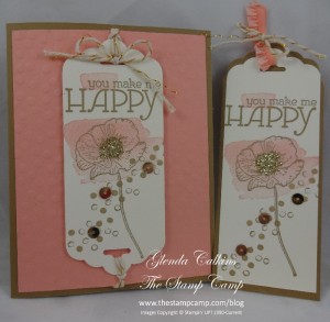 Happy Watercolor Card with unattached Bookmark