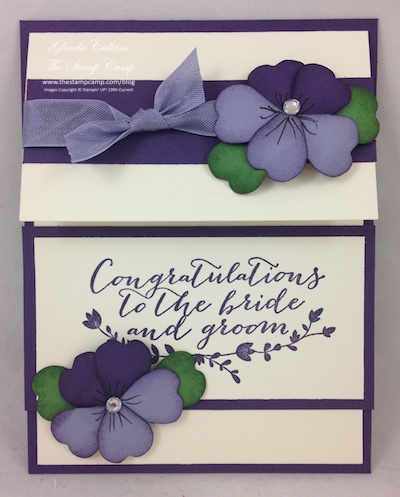 Purple Pansies Wedding Card