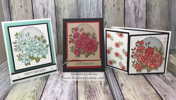 During Sale-a-bration with Stampin' Up! you get to choose from free stamp sets when you purchase $50.00 worth of products from any of the current catalogs. This is the Lovely Lattice free stamp set. #stampinup #glendasblog, #thestampcamp #handmadecards