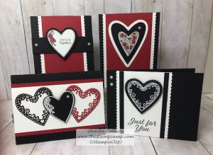 This is the Meant To Be Bundle from Stampin' Up! This gorgeous stamp set and coordinating dies so NOT just for Valentine's Day. I'm thinking Wedding, Bridal Shower, Anniversary, Mother's Day Details here: www.thestampcamp.com #stampinup #thestampcamp #glendasblog #wedding #anniversary