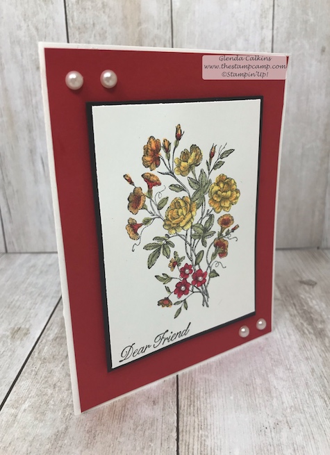 This card was watercolored with the Brusho Crystal Colours from Stampin' Up!  The Brusho Crystal Colours are a watercolor powder that reacts and dissolves with water.  Details www.thestampcamp.com #stampinup #brusho #thestampcamp #technique #watercolo
