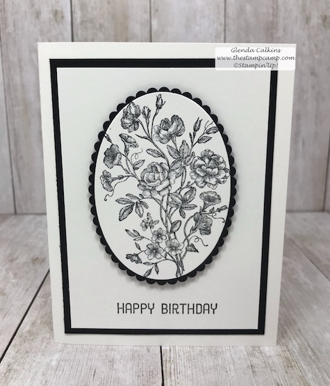 Clean and Simple stamping can be so pretty and doesn't take all the much effort.  The classic look of Black and White is very classy and elegant.  Details: www.thestampcamp.com #stampinup #veryvintage #thestampcamp #stamp #craft