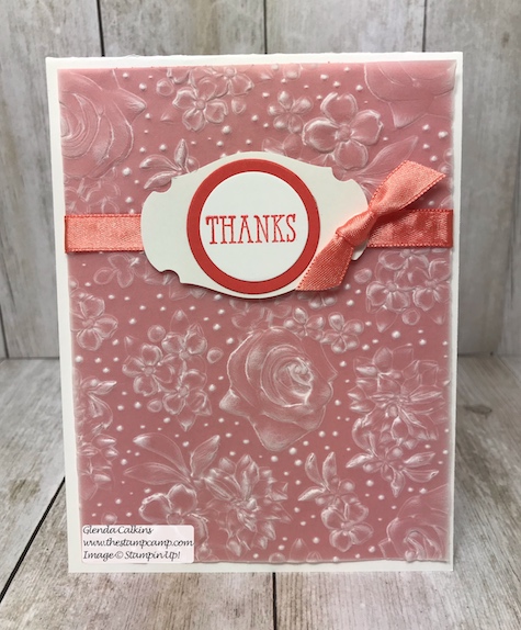 Country Floral embossing folder free during Sale-a-bration from Stampin' Up! this ends March 31 2019. Details www.thestampcamp.com #glendasblog, #stampinup #saleabration #thestampcamp