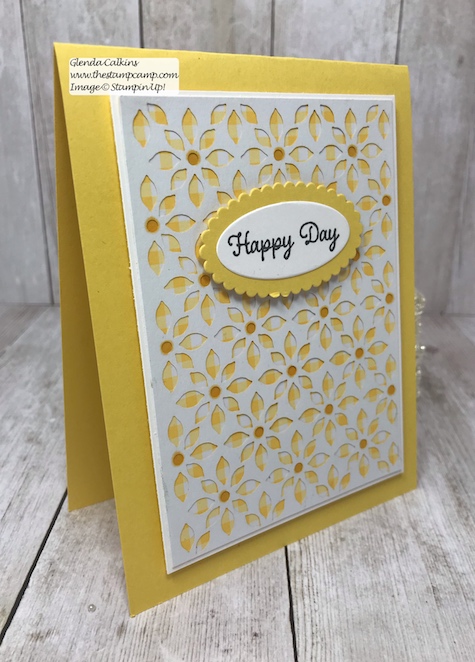 The intricate paper is from the Delightfully Detailed Laser Cut Specialty Paper from Stampin' Up!  Details on my blog: www.thestampcamp.com #stampinup #thestampcamp #glendasblog #cards