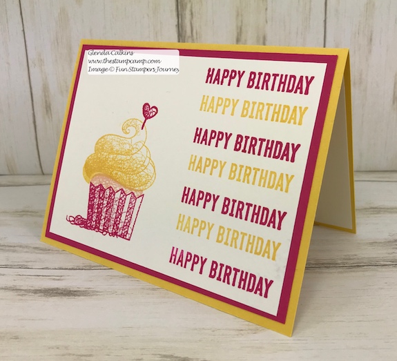 Hello Cupcake a Sale-a-bration stamp set available until the end of March 2019. This is through Stampin' Up! www.thestampcamp.com #stampinup #saleabration #hellocupcake #cards