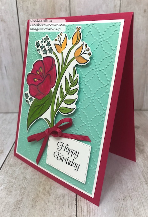 Using Shimmer Paint to color in your stamped images.  Supplies can be purchased on my blog: www.thestampcamp.com #stampinup #thestampcamp #glendasblog #shimmerpaint