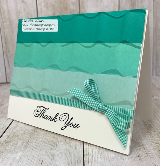 Let the magic of embossing folders do the Wow for your cards. This is the Ruffled embossing folder from Stampin' Up! Details on my blog: www.thestampcamp.com #embossing #stampinup #thestampcamp #handmadecards