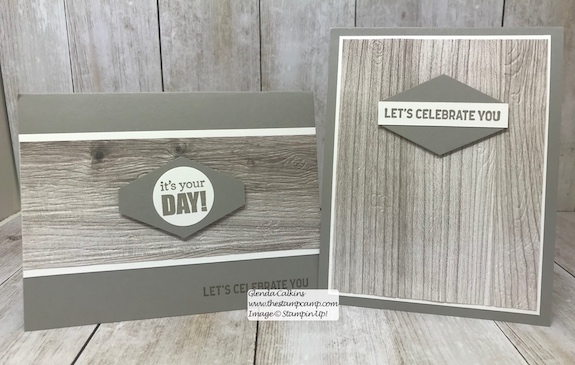 The Wood Textures Prints make quick and easy masculine cards for any occasion; pair it with the Pinewood Planks embossing folder to bring it to life and add some texture.  www.thestampcamp.com #glendasblog, #stampinup, #thestampcamp, #masculinecards