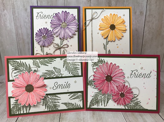 This is my featured stamp set for June it is the New Daisy Lane Bundle and I also added the Daisy punch. The bundle has the smaller Daisy punch in it. Details and ordering available on my blog: https://wp.me/p59VWq-a6R #stampinup #thestampcamp #daisylane