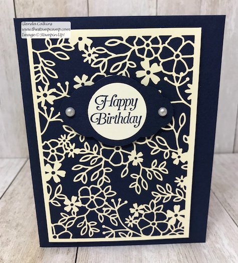 This intricate paper is part of the Delightfully Detailed Laser-Cut Specialty papers from Stampin' Up! Details on my blog: www.thestampcamp.com, #stampinup #thestampcamp #handmadecards #birthday