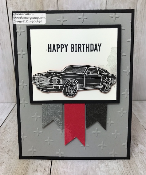 This is my featured stamp set for May Geared Up Garage from Stampin' UP! Great for Father's Day or Birthday's. Details on my blog: www.thestampcamp.com #garagegear #stampinup #thestampcamp #masculine #birthday