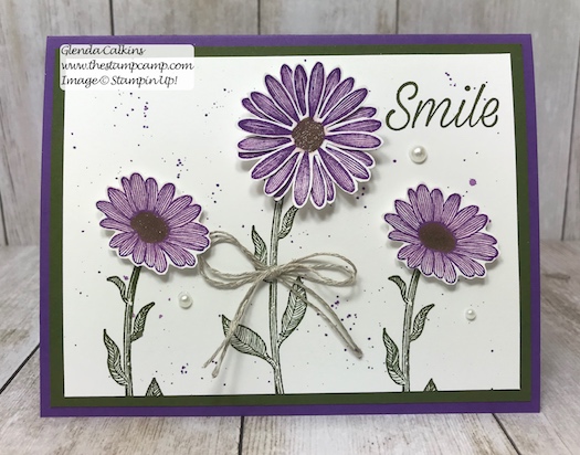 This is my featured stamp set for June it is the New Daisy Lane Bundle and I also added the Daisy punch. The bundle has the smaller Daisy punch in it. Details on my blog: https://wp.me/p59VWq-a7Y #stampinup #thestampcamp #daisylane