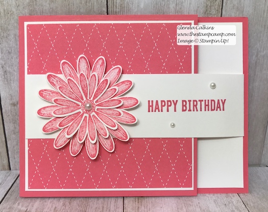 This is my featured stamp set for June it is the New Daisy Lane Bundle and I also added the Daisy punch. The bundle has the smaller Daisy punch in it. Details on my blog: https://wp.me/p59VWq-ac3 #stampinup #thestampcamp #daisylane #stamps