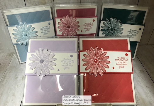 This is the Stampin' Up! Daisy Lane stamp set in all the New 2019/2021 In Colors. Details on my blog here: https://wp.me/p59VWq-a9K #stampinup #thestampcamp #InColors #cards #stamps #daisylane