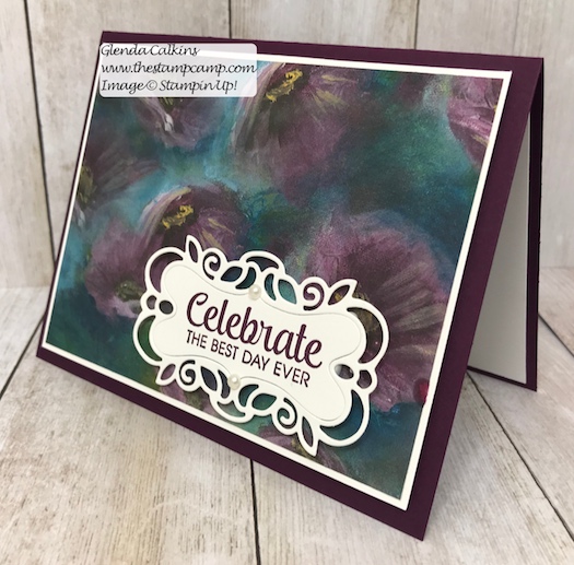This gorgeous print is from the Perennial Essence Designer Series Paper pack from Stampin' Up! You can find all the details on my blog here: https://wp.me/p59VWq-acc #stampinup #thestampcamp #glendasblog #printedpaper #perennialessence