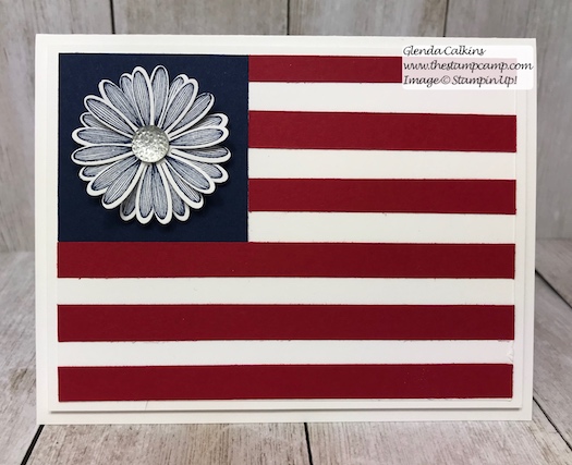 Happy 4th of July! I hope you are spending it with family and friends and have a wonderful day! Details on this card can be found here: https://wp.me/p59VWq-acJ #stampinup #thestampcamp #july4th #flag #USA