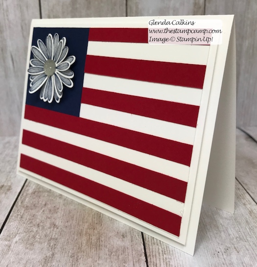 Happy 4th of July! I hope you are spending it with family and friends and have a wonderful day! Details on this card can be found here: https://wp.me/p59VWq-acJ #stampinup #thestampcamp #july4th #flag #USA