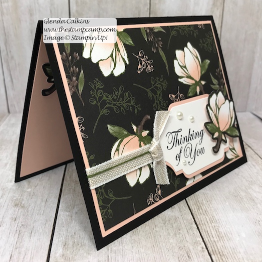 This is the Magnolia Lane Designer Series Paper and the Detailed Bands Dies from Stampin' Up! Details on my blog here: https://wp.me/p59VWq-ada #stampinup #dies #magnolia #thestampcamp #cards