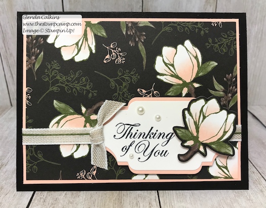 This is the Magnolia Lane Designer Series Paper and the Detailed Bands Dies from Stampin' Up! Details on my blog here: https://wp.me/p59VWq-ada #stampinup #dies #magnolia #thestampcamp #cards
