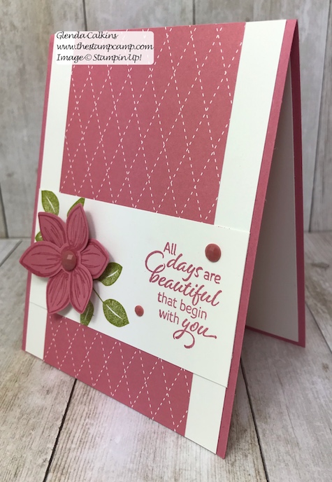 This is the Rococo Rose In Color from Stampin' Up! It is part of the 2019-2021 In Colors. Details can be found on my blog here: https://wp.me/p59VWq-afC #stampinup #thestampcamp #incolors #floralessence