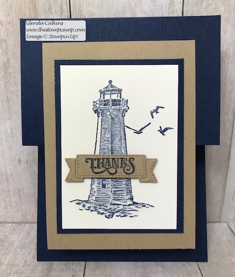 This is the Sailing Home stamp set with the Come Sail Away DSP from Stampin' Up! Details on my blog here: https://wp.me/p59VWq-ad0 #stampinup #thestampcamp #masculine #sailinghome