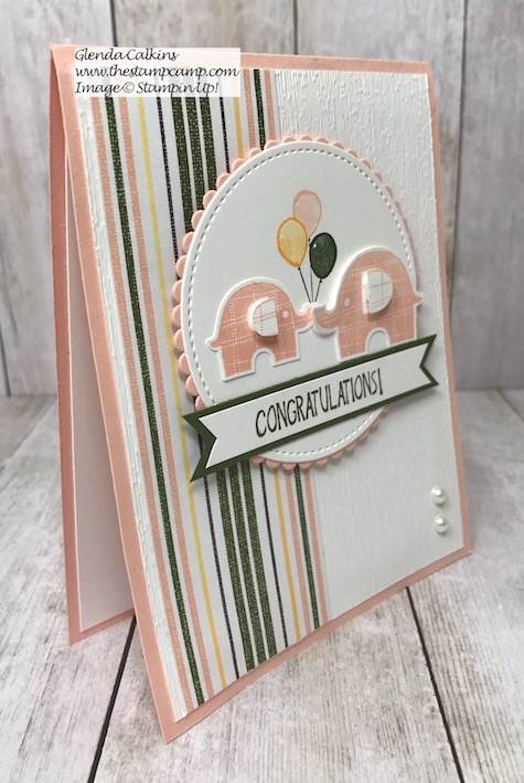 This Congratulations Baby card is super quick and easy to create and has a fun technique to go along with it. Stamp Set and Elephant punch from Stampin' Up! Details on my blog here: https://thestampcamp.com/stampin-up-littl…ephant-baby-card/ #baby #stampinnup #babycard #thestampcamp