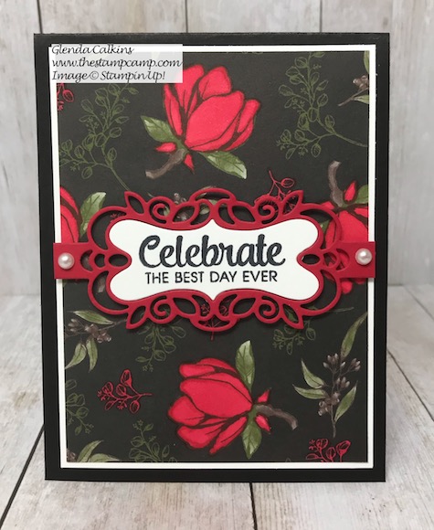 Isn't this printed paper gorgeous? It is from Stampin' Up! and believe it or not it is the Magnolia Lane Designer Series Paper. Details on my blog Here: https://wp.me/p59VWq-alF #stampinup #magnolialane #thestampcamp #printedpaper