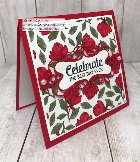 Isn't this printed paper gorgeous? It is from Stampin' Up! and believe it or not it is the Magnolia Lane Designer Series Paper. Details on my blog Here: https://wp.me/p59VWq-als #stampinup #magnolialane #thestampcamp #printedpaper