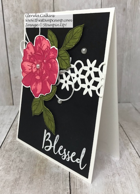 This is Bonus Card #4 to my featured stamp set "To A Wild Rose Bundle" from Stampin' Up! Details can be found on my blog here: https://wp.me/p59VWq-al8 #stampinup #Wildrose #thestampcamp #embossing