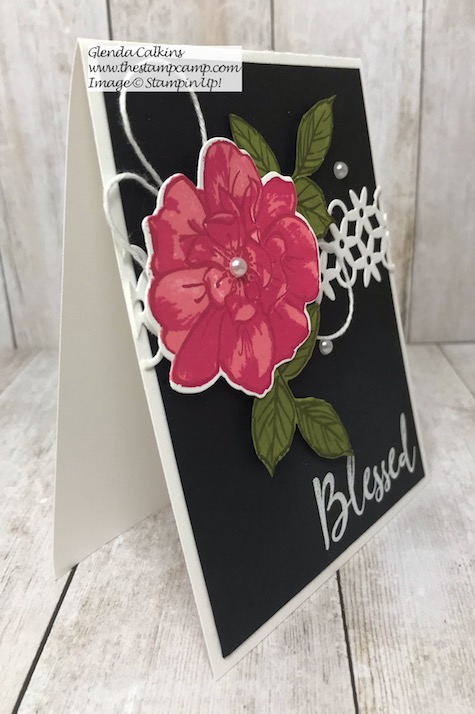 This is Bonus Card #4 to my featured stamp set "To A Wild Rose Bundle" from Stampin' Up! Details can be found on my blog here: https://wp.me/p59VWq-al8 #stampinup #Wildrose #thestampcamp #embossing