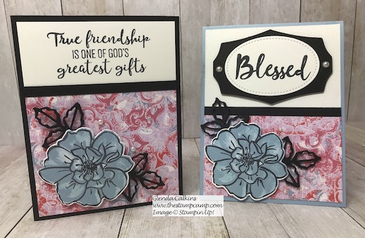 This is the Stampin' Up! Woven Heirlooms Designer Series Paper and the To a Wild Rose stamp set. This was done for a sketch challenge. Details are on my blog here: https://wp.me/p59VWq-akF #stampin #heirloom #wildrose #thestampcamp