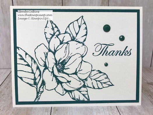 Good Morning Magnolia stamp set in all 5 New In Colors for 2019-2021. Details on my blog here: https://wp.me/p59VWq-anh #stampinup #magnolia #incolors #thestampcamp