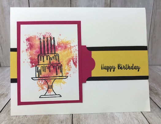 This is the Piece of Cake stamp set from Stampin' Up! Details on my blog here: https://wp.me/p59VWq-aqv #stampinup #birthday #thestampcamp