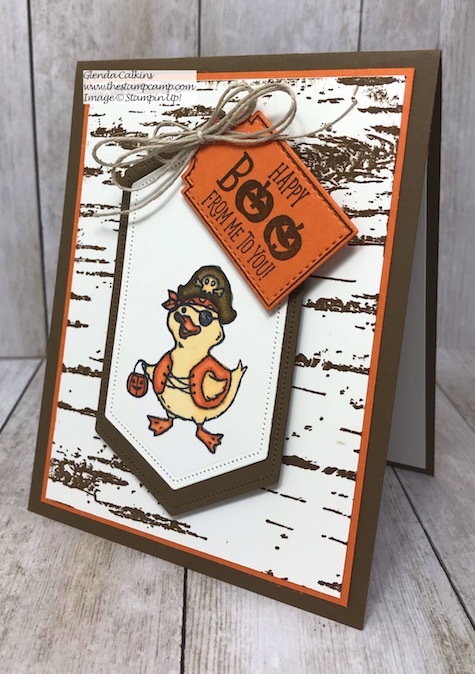 I've paired the Birds of a Feather stamp set with the Tags, Tags, Tags, stamp set to create this fun Halloween card. Details on my blog here: https://wp.me/p59VWq-atv #halloween #birdsofafeather #thestampcamp #stampinup