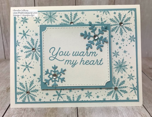 This is the Frosted Foliage Bundle from Stampin' UP! You can't see in the photo but it is sparkling. Details on my blog here: https://wp.me/p59VWq-asQ #stampinup #thestampcamp #frostedfoliage #christmas
