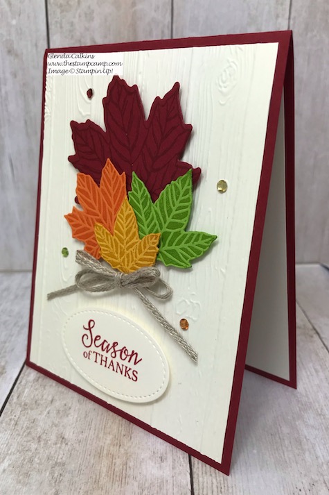 This is the Gather Together bundle with the Pinewood Planks Embossing Folder from Stampin' Up! Details can be found on my blog here: https://wp.me/p59VWq-av8 #stampinup #thestampcamp #gathertogether #fall