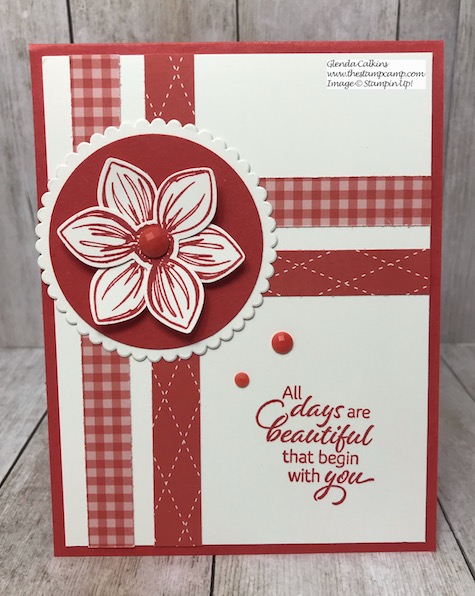 This is the Floral Essence stamp set in the New Terracotta Tile In Color. Which is your favorite; white flower or Terracotta flower? Details on my blog here: https://wp.me/p59VWq-arT #stampinup #thestampcamp #incolor #floralessence