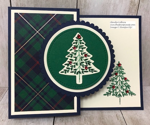 One sheet of the Wrapped in Plaid Designer Series Paper equals 3 cards. Details on my blog here: https://wp.me/p59VWq-asr #stampinup #perfectlyplaid #handmadecards