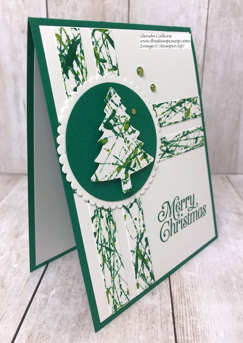 Perfectly Plaid Bundle was the perfect stamp set to go with Sophia's Mable background technique. Details on my blog here: https://wp.me/p59VWq-asA #stampinup #techniques #thestampcamp #Christmas