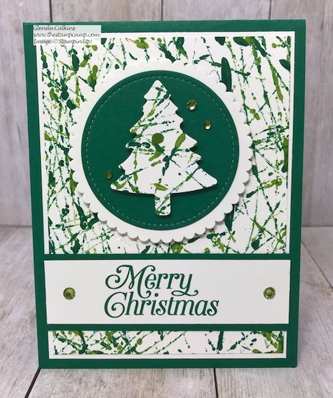 Perfectly Plaid Bundle was the perfect stamp set to go with Sophia's Mable background technique. Details on my blog here: https://wp.me/p59VWq-asA #stampinup #techniques #thestampcamp #Christmas