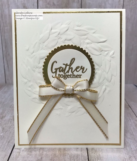 This is the Seasonal Wreath Embossing Folder from Stampin' Up! Details on my blog here: https://wp.me/p59VWq-asI #stampinup #embossingfolder #thestampcamp #wreath