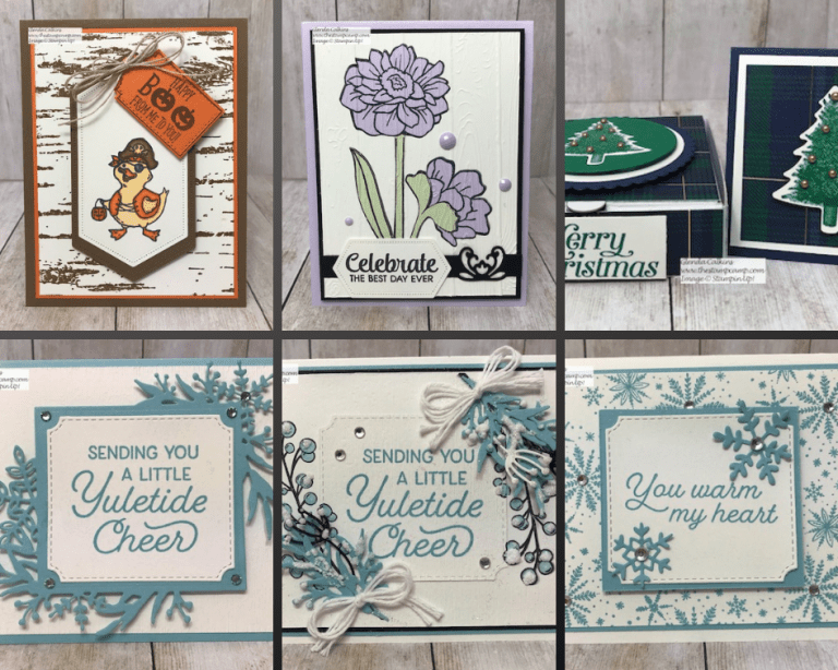 Weekly Card Giveaways for the week of October 20 all Stampin' Up! products. Visit my blog for details: www.thestampcamp.com #stampinup #weeklycardgiveaways #thestampcamp