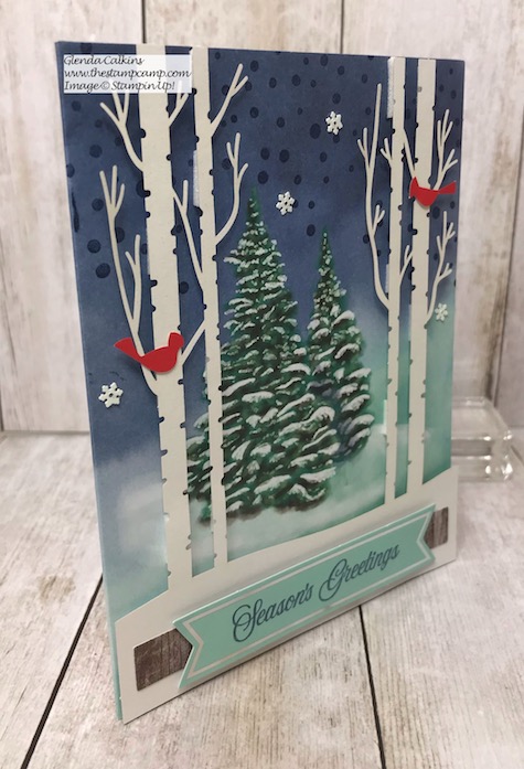 This is the Paper Pumpkin Kit for October 2019; it features the Winter Woods card kit. Details to become a Paper Pumpkin Subscriber are on my blog here: https://wp.me/p59VWq-auP #stampinup #paperpumpkin #thestampcamp #kits