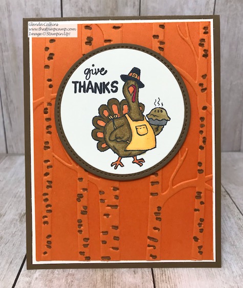 Birds of a Feather Tom Turkey for your upcoming Thanksgiving festivities. Details on my blog here: https://wp.me/p59VWq-awo #stampinup #birdsofafeather #thestampcamp #thanksgiving