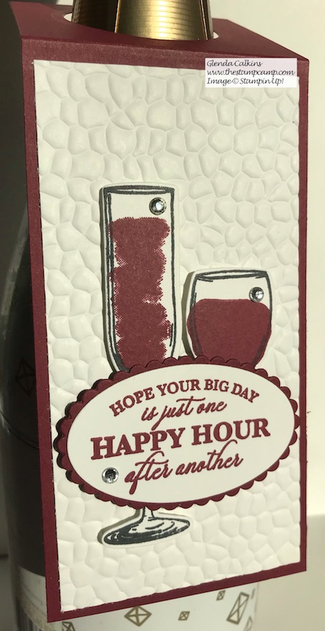 Sip Sip Hooray It's Almost Turkey Day! Just a little something to bring to my hostess; super quick and easy to create. See my blog for details: https://wp.me/p59VWq-aA5 . #stampinup #thestampcamp #winetag