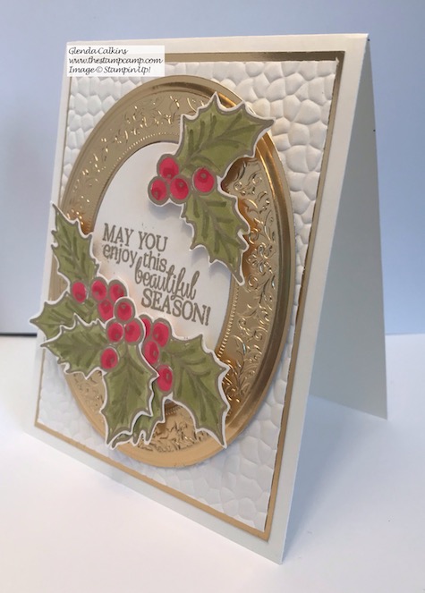 Christmas Gleaming bundle with the Heirloom Frames Dies and Embossing Folders. Details on my blog here: https://wp.me/p59VWq-aAy #stampinup #thestampcamp #christmas