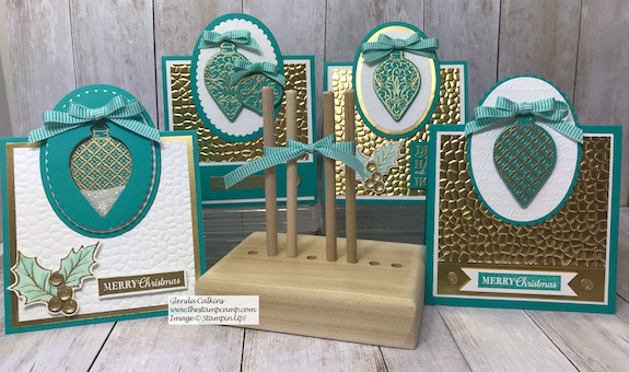 My featured stamp set for November is the Christmas Gleaming bundle. This month it is all about the Tent Topper cards; 4 different cards. Details on my blog here: https://wp.me/p59VWq-avH #stampinup #christmasgleaming #thestampcamp #technique