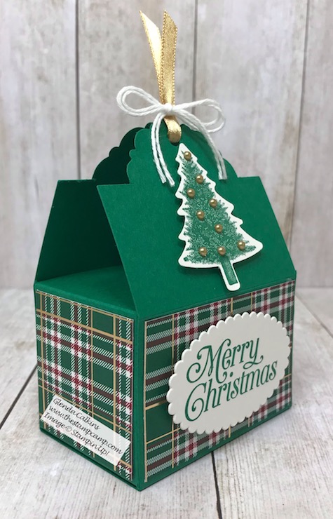 The Scallop Tag Topper Punch from Stampin' Up! creates the Perfect Box for Ghirardelli Chocolates. See my blog for details: https://wp.me/p59VWq-aAR #stampinup #thestampcamp #tagbox #tagpunch