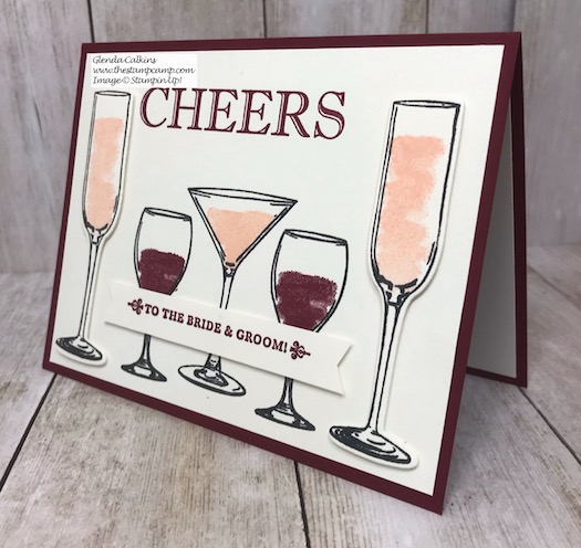 Cheers to the Bride and Groom! The Sip Sip Hooray stamp set is perfect for so many different occasions. Details on my blog here: https://wp.me/p59VWq-aFw #stampinup #brideandgroom #thestampcamp