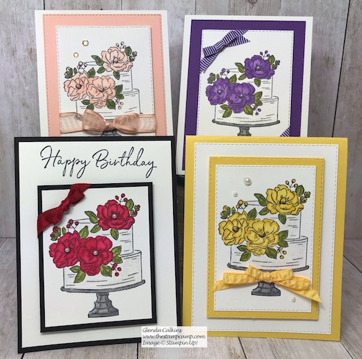 All these cards were created using the FREE Sale-a-bration stamp set called Happy Birthday to You! This is from Stampin' Up! Details are on my blog here: https://wp.me/p59VWq-aH8 . #stampinup #thestampcamp #saleabration #happybirthdaytoyou